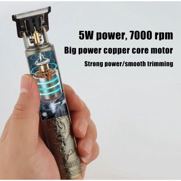 ( Metal Body ) Vintage T9 Hair Trimmer Cordless Professional Hair Clippers Electric Trimmers For Men (random Design)